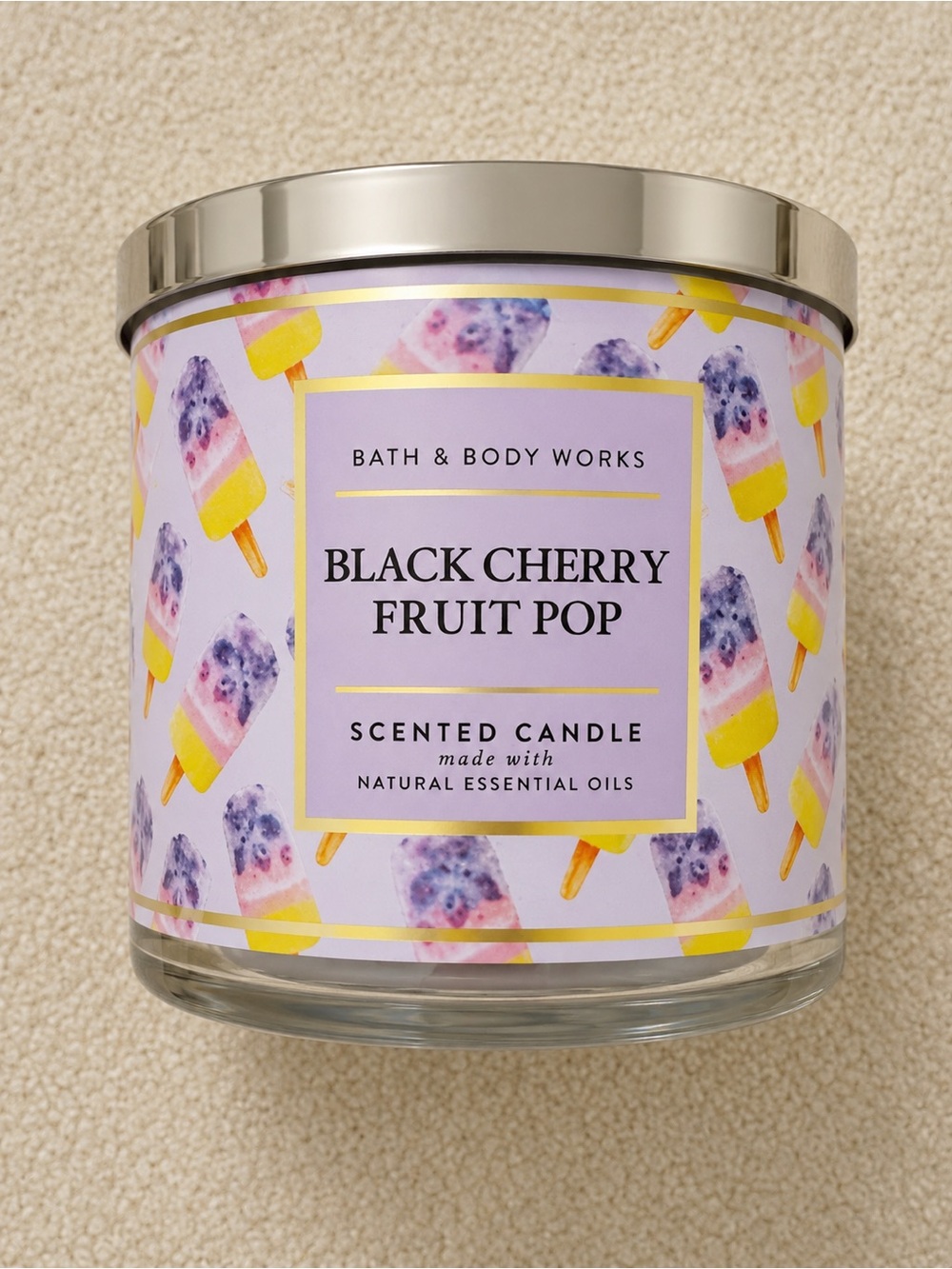 Bath & Body Works Black Cherry Fruit Pop 3-Wick Candle 14.5 oz New